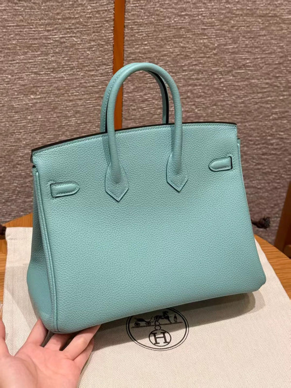 Hermes 2025 Birkin Bag Blue Atoll Epsom Leather