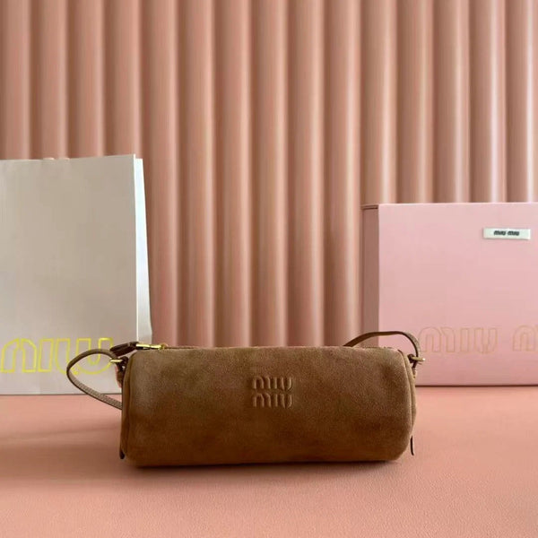 Miu 2026 Bag 22cm Suede Canvas Leather
