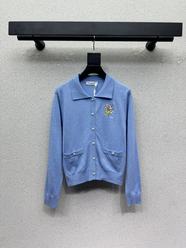 CD 2026 Knitted Wool Cardigan With Flower 913239