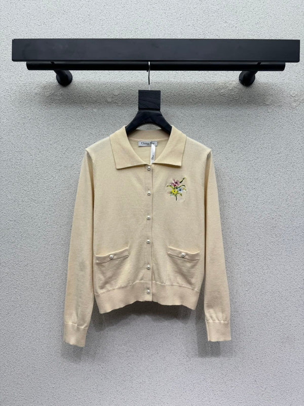 CD 2026 Knitted Wool Cardigan With Flower 913239