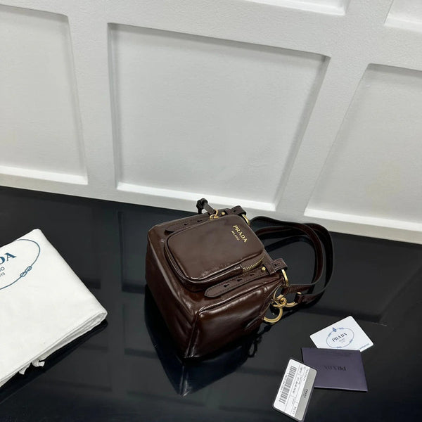 Prad 2026 Dangle Mini Handbag 14.5cm Patent Calfskin