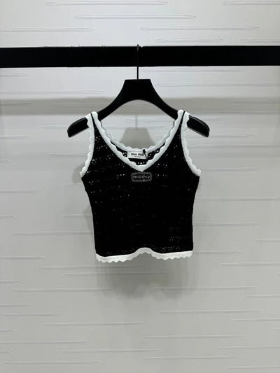 Miu 2026 Hollow-out Knitted Camisole Cotton 375026