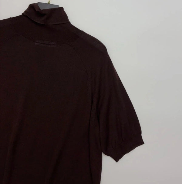 PRADA 25S SHORT-SLEEVE KNIT TURTLENECK 547