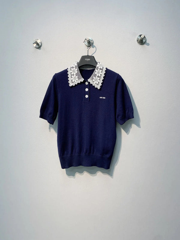 Miu 2026 Polo Shirt Wool 371434