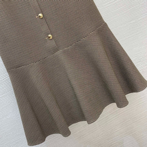 Miu 2026 Polo Mini Dress Beige Wool Blend Fabric 420341