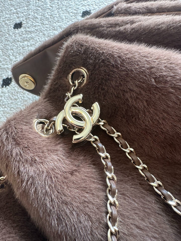 CC 30cm Hobo Bag Brown Ponyhair
