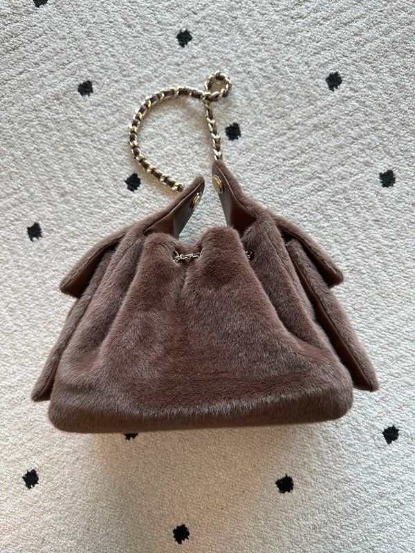 CC 30cm Hobo Bag Brown Ponyhair