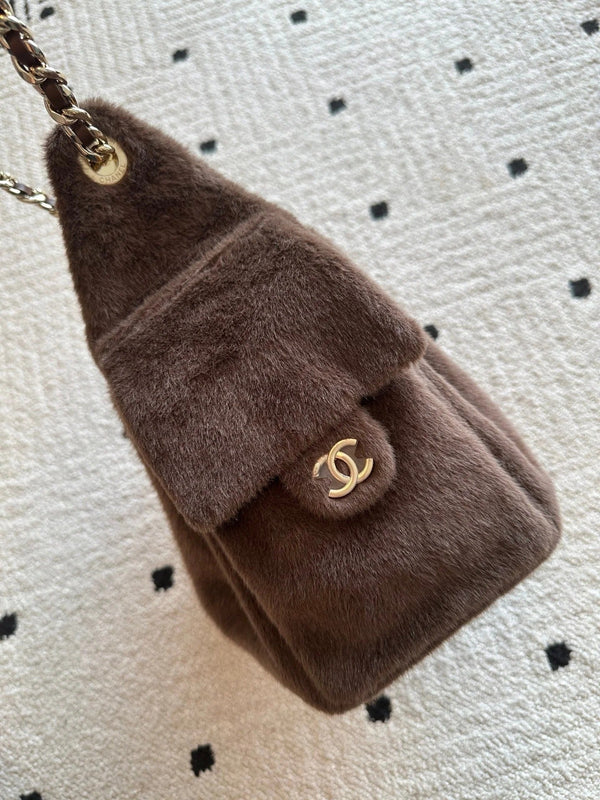 CC 30cm Hobo Bag Brown Ponyhair