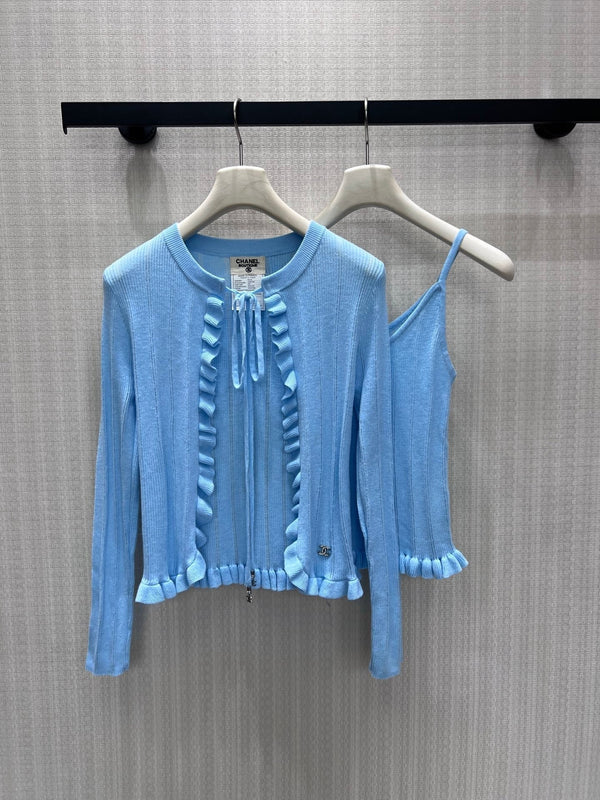 CC 2026 Two-piece Knit Set With Ruffled Details Cashmere 827627