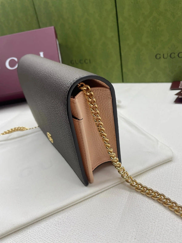 GG 2026 Marmont Wallet On Chaine 20cm Canvas Leather