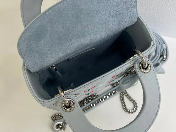 CD 2026 Bird Rose Design Lady Dior Bag Lambskin