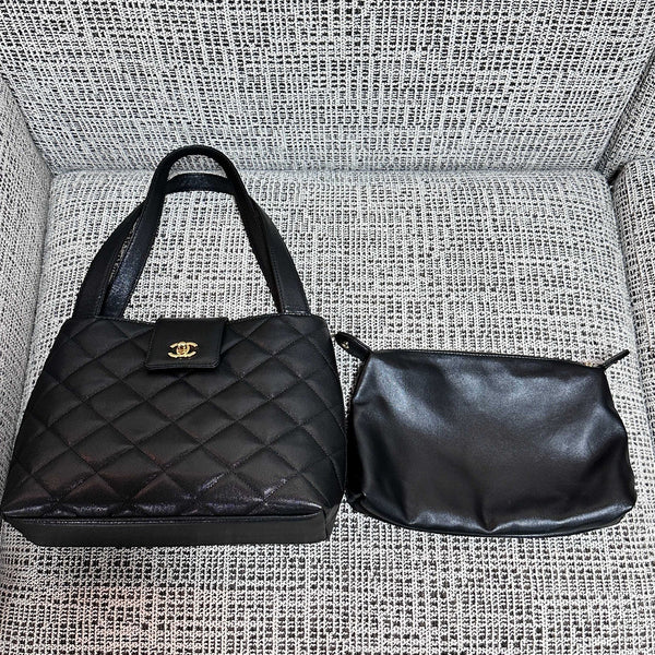 CC 2026 Diamond Flap Shoulder Bag 29cm Black Calfskin Caviar
