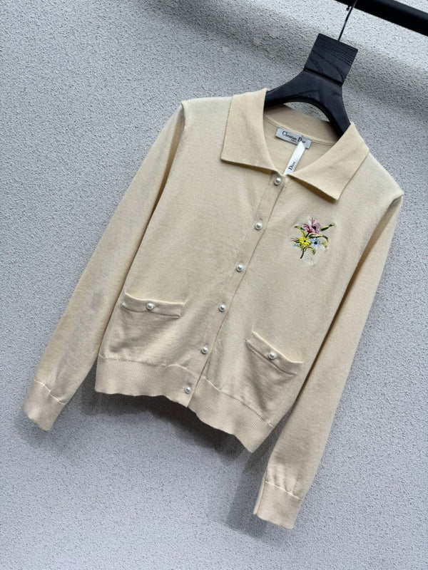 CD 2026 Knitted Wool Cardigan With Flower 913239