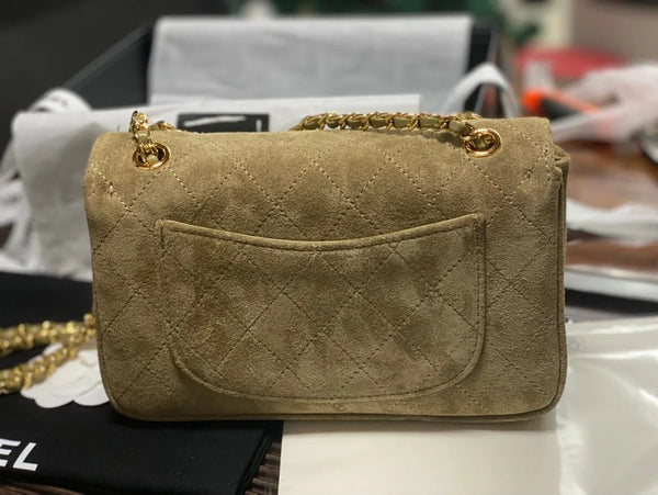 CC 2026 Flap Bag 20cm Suede Leather