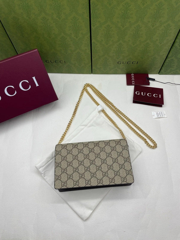 GG 2026 Marmont Wallet On Chaine 20cm Canvas Leather