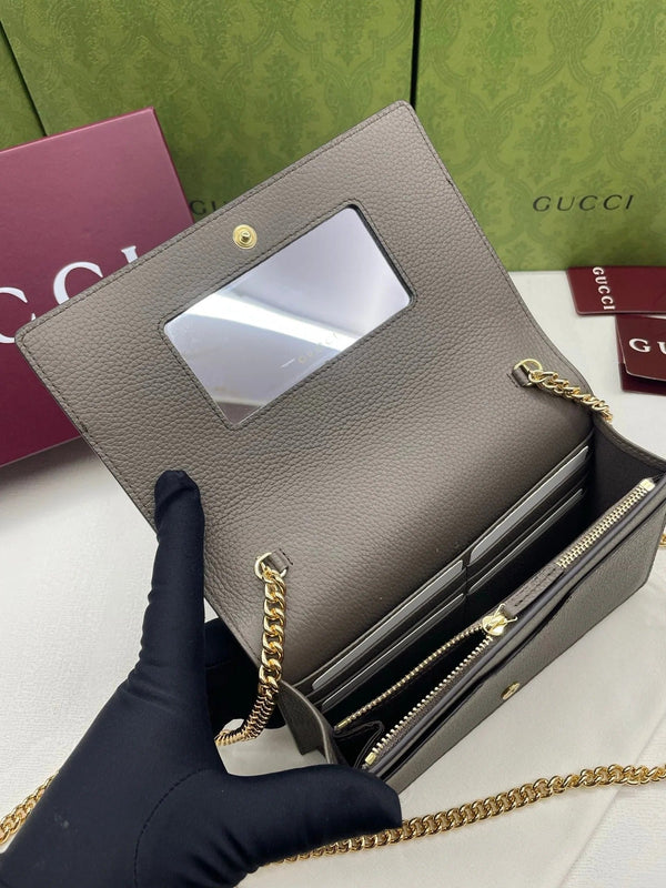 GG 2026 Marmont Wallet On Chaine 20cm Canvas Leather