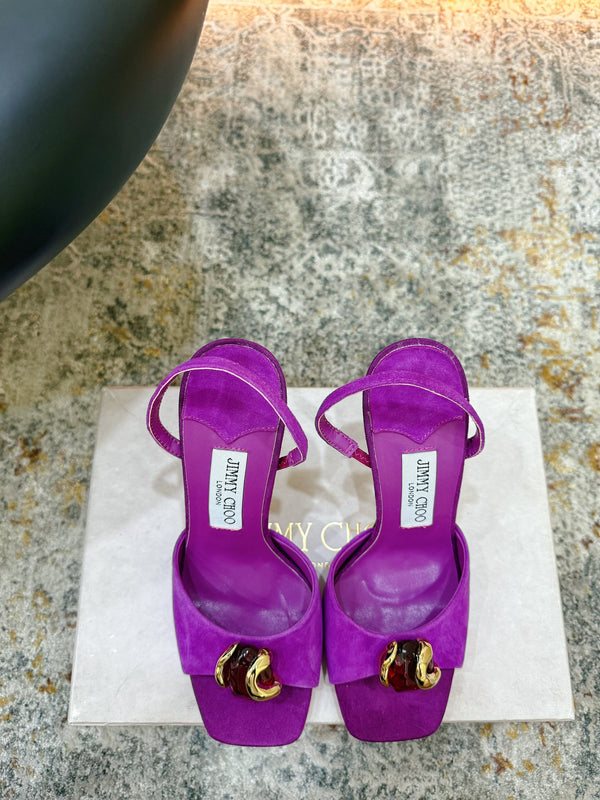 JC 26s Emani 100 Sandals 10cm Violet Orchid Suede 996789
