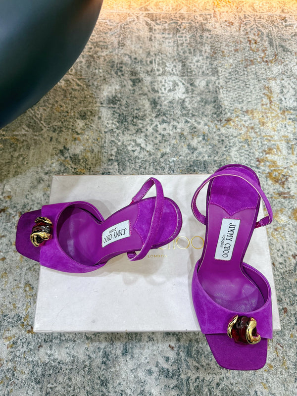 JC 26s Emani 100 Sandals 10cm Violet Orchid Suede 996789