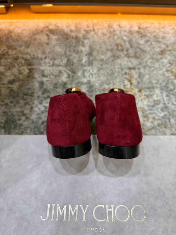 JC 26s Margot Ballet Flat Burgundy Suede 996483
