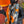 HM 25s Scarf 140cm Orange Black Cashmere 976203