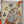 HM 25s Velvet Square Scarf 140cm Beige Colorful Cashmere 976218