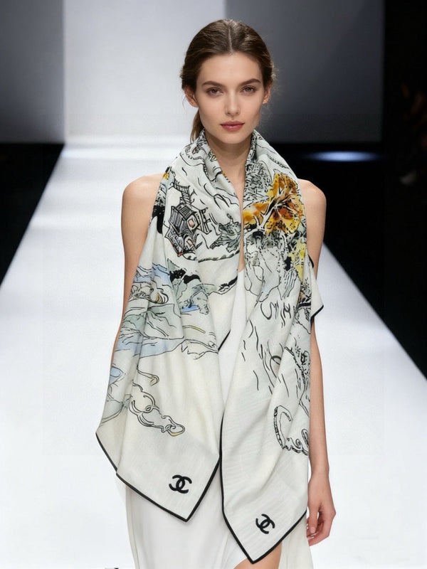 CC 26s Scarf 140 In Cashmere Silk 309324