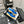 THICK SOLE WEDGE SLIPPERS IN COBALT BLUE LAMBSKIN AND BEIGE RUBBER