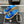 THICK SOLE WEDGE SLIPPERS IN COBALT BLUE LAMBSKIN AND BEIGE RUBBER