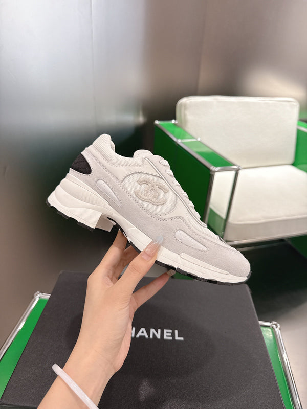 Chanel Low-Top Sneakers 30mm Off-White Calfskin Leather and Mesh 507542