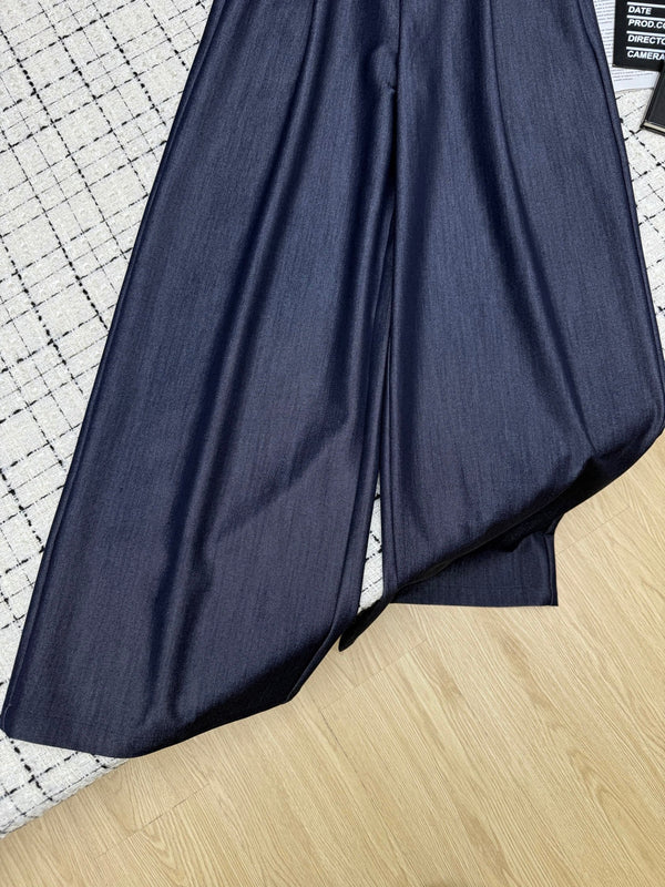Prad 26S Indigo Denim Cotton Wide Leg Pants 428131