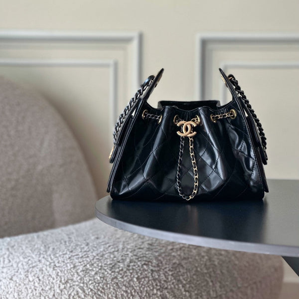 CC 26c Hobo Bag 22cm Black Lambskin GHW