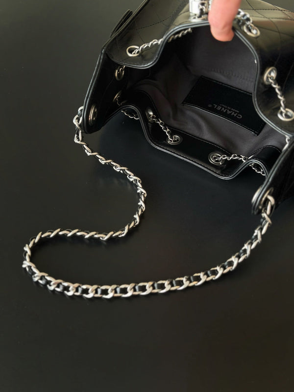 CC 26c Hobo Bag 22cm Black Lambskin SHW