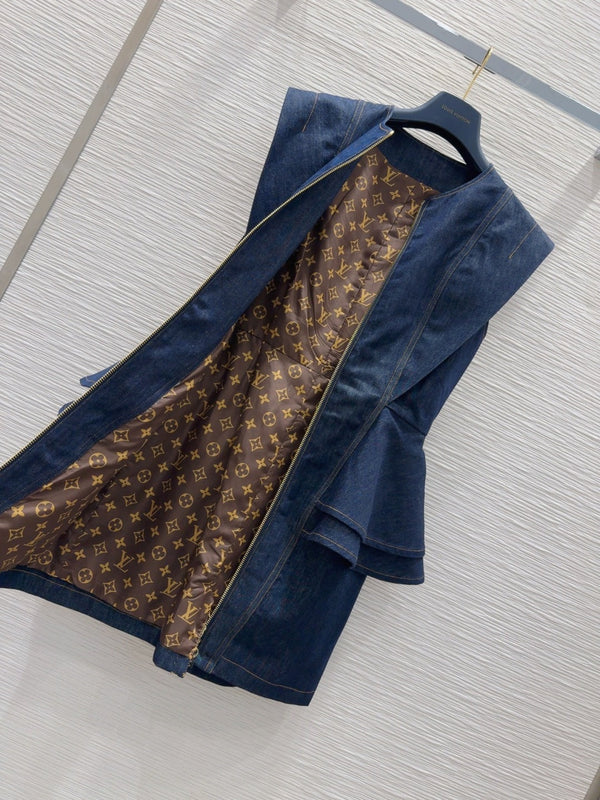 LV 25 Denim Dress Blue Cotton