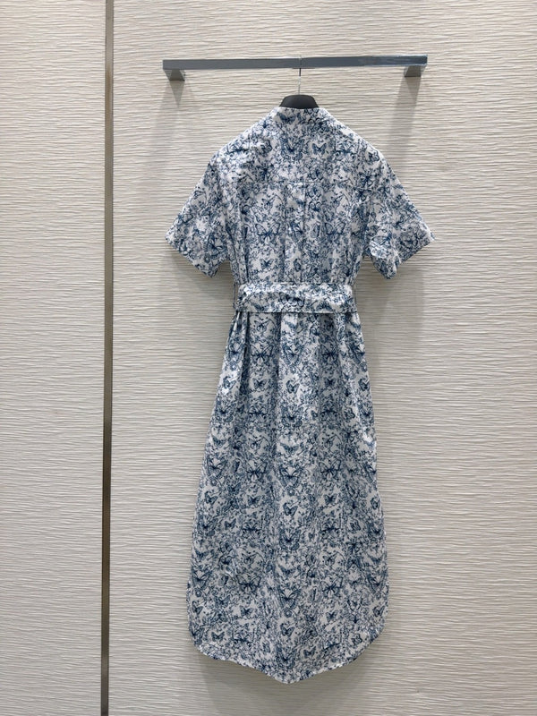 CD 2025 Butterfly Dress White Blue Cotton