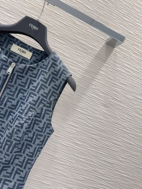 Fendi 25 Dress Blue Cotton