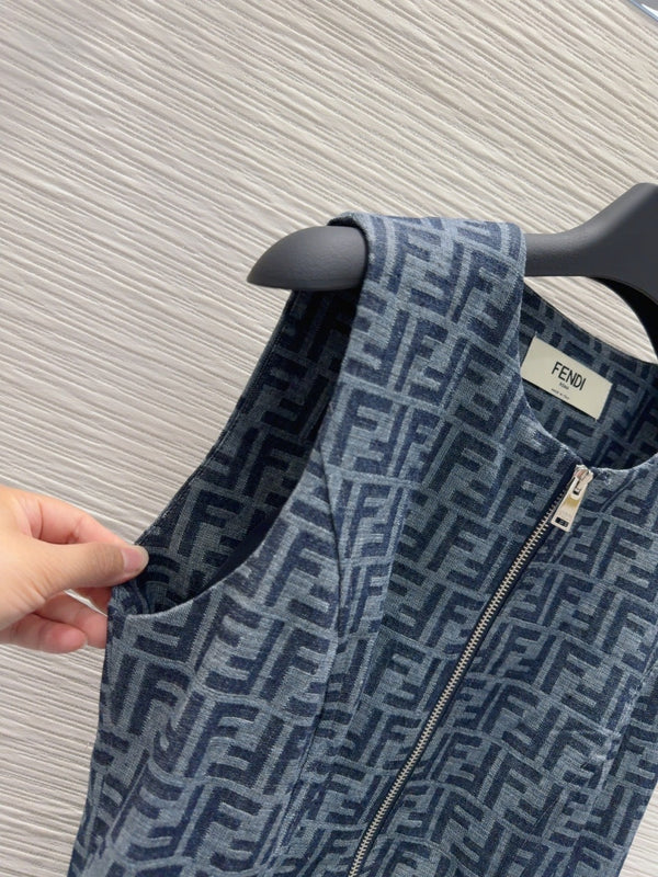 Fendi 25 Dress Blue Cotton