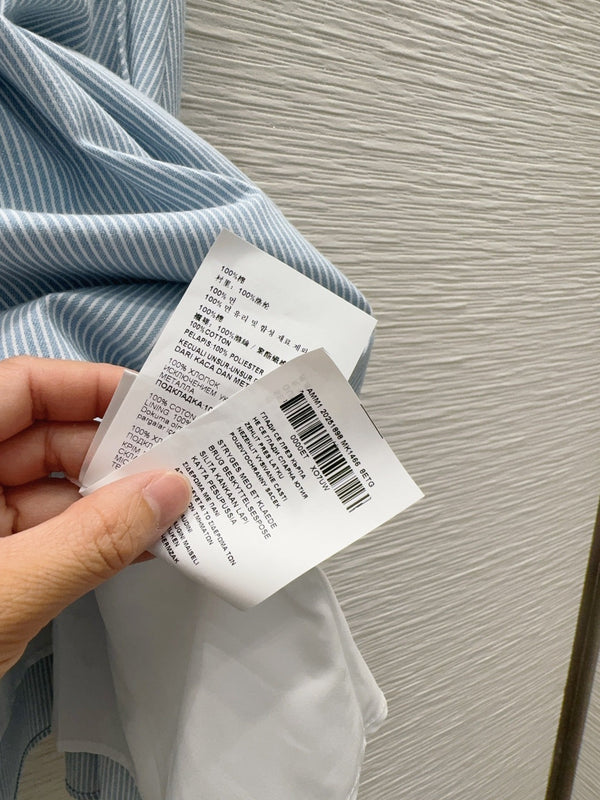 Miu 26s Vest Dress Light Blue White Cotton 394977