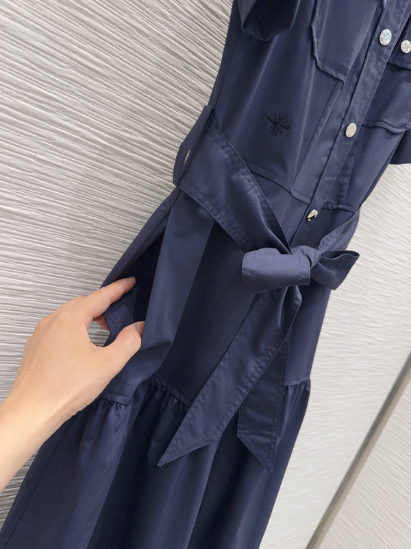 CD 26s Tiered Midi Dress Blue Polyester 394981