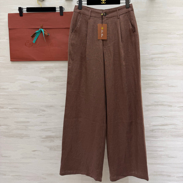 LP 26s Wide-Leg Trousers Brown Linen 398877