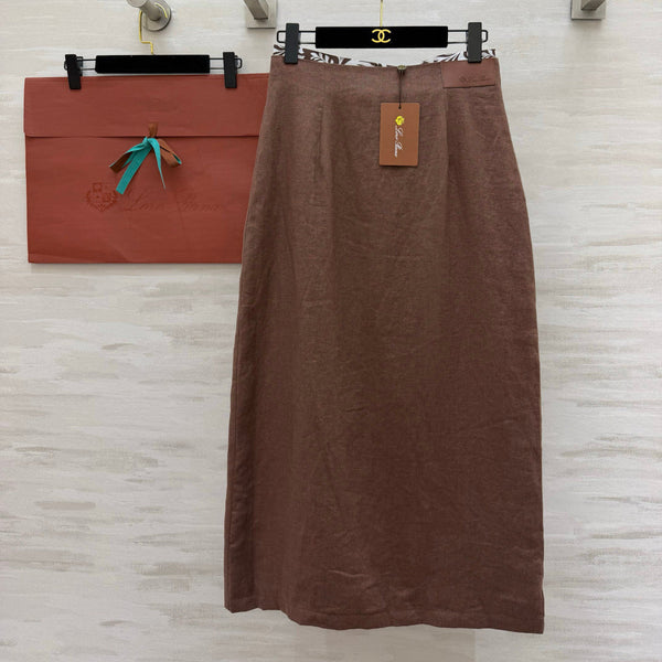 LP 26s Midi Skirt Brown Linen 398881