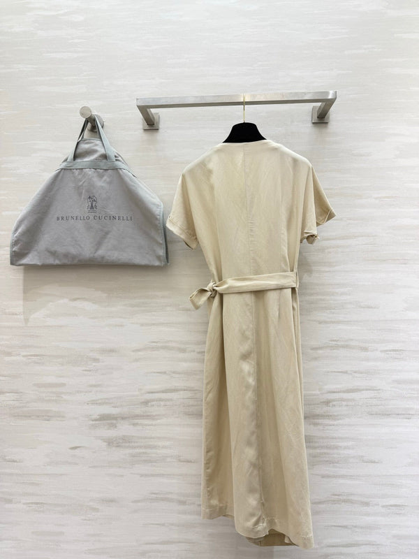 BC 26s Wrap-Effect Dress Viscose Linen 398865