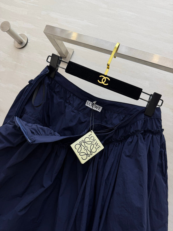 Loew 26s Drawstring Mini Skirt Blue Cotton 398860