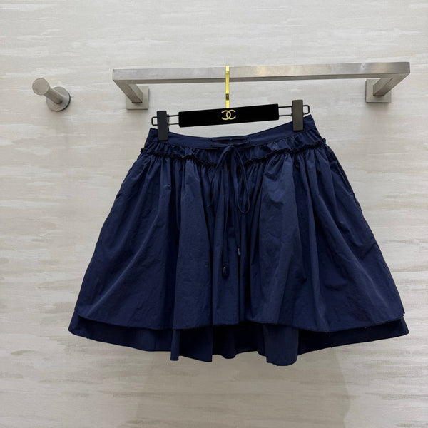 Loew 26s Drawstring Mini Skirt Blue Cotton 398860