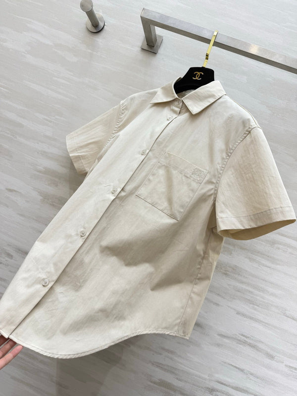 Loew 26s Short-Sleeved Shirt Cream Cotton 398853