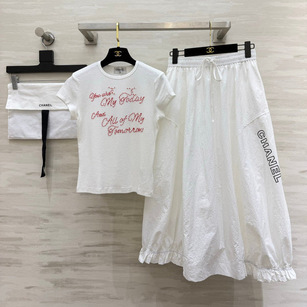 CC 26s Set Hand-beaded Letter Short T-Shirt 398841