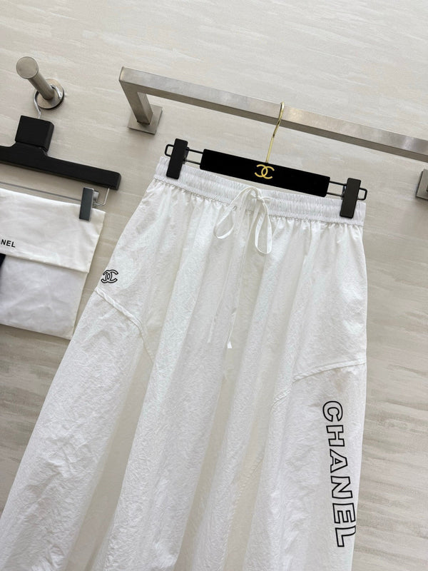 CC 26s Tulip Midi Skirt White Linen 398834