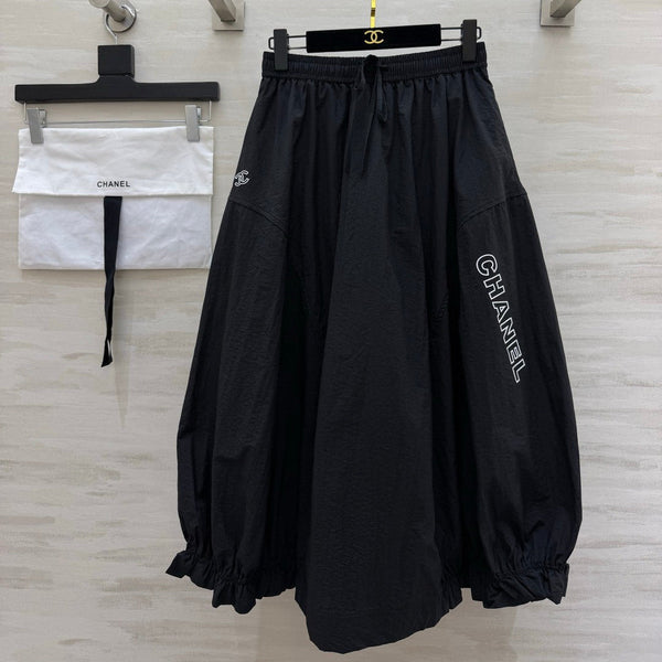 CC 26s Tulip Midi Skirt Black Linen 398836