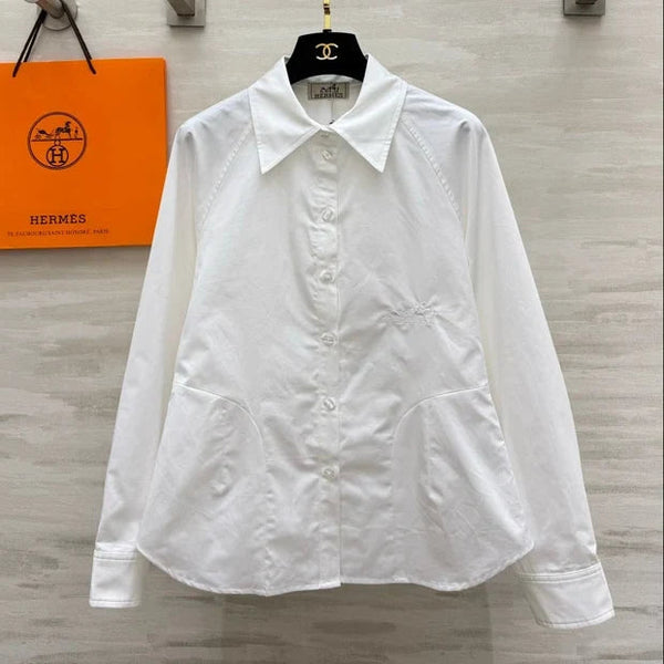 HM 2026 Embroidered Shirt White Cotton 416108
