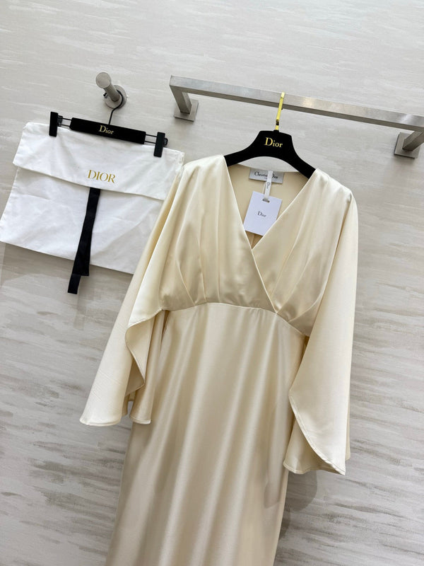 CD 26S Silk Satin V-Neck Cape Dress 428204