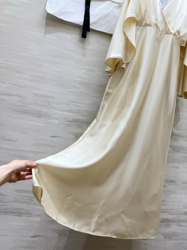 CD 26S Silk Satin V-Neck Cape Dress 428204